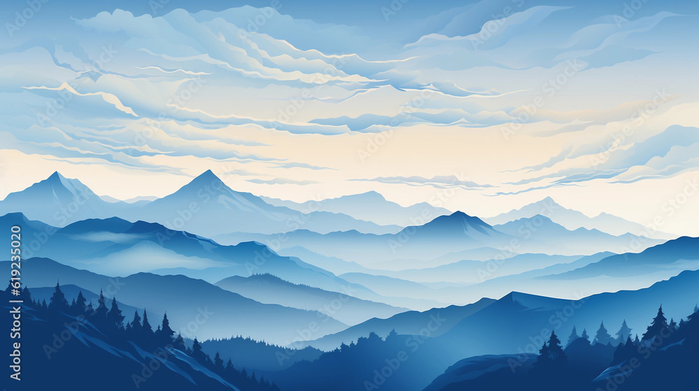 Silhouette of mountains