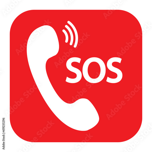 sos call icon phone, vector sos call help on phone sign	
