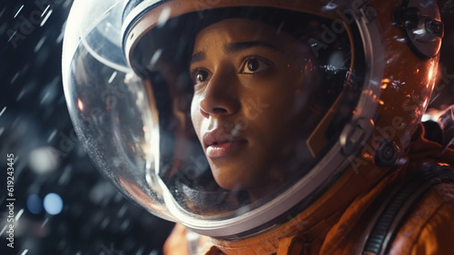 adult woman is astronaut, w...