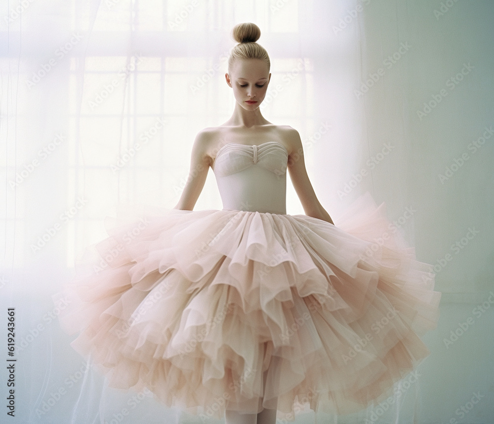 Naklejka premium Portrait of beautiful young ballerina