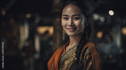 young asian woman, wearing traditional clothes, fictional location © wetzkaz