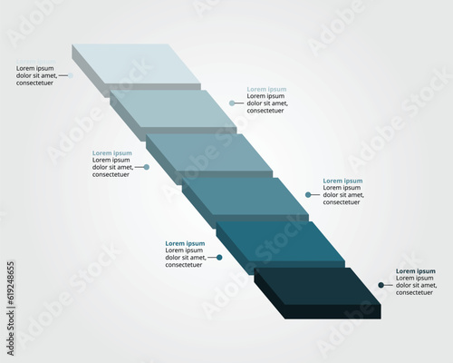 square template for infographic for presentation for 6 element