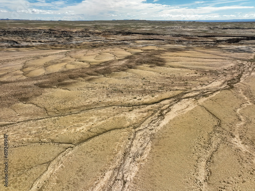 Dry, desolate desert landscape - aerial view
