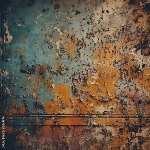 Rusty metal texture, grunge background with space for text or image ai generated