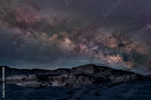 Milky Way over a sandstone ridge in the Central Utah Cainevile Desert