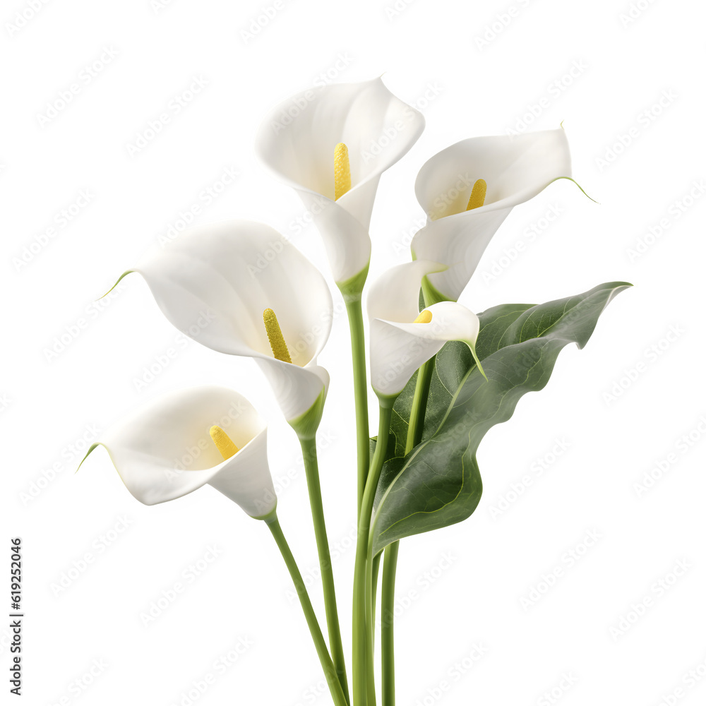 Calla Lily Zantedeschia flowers on transparent background, png file ...