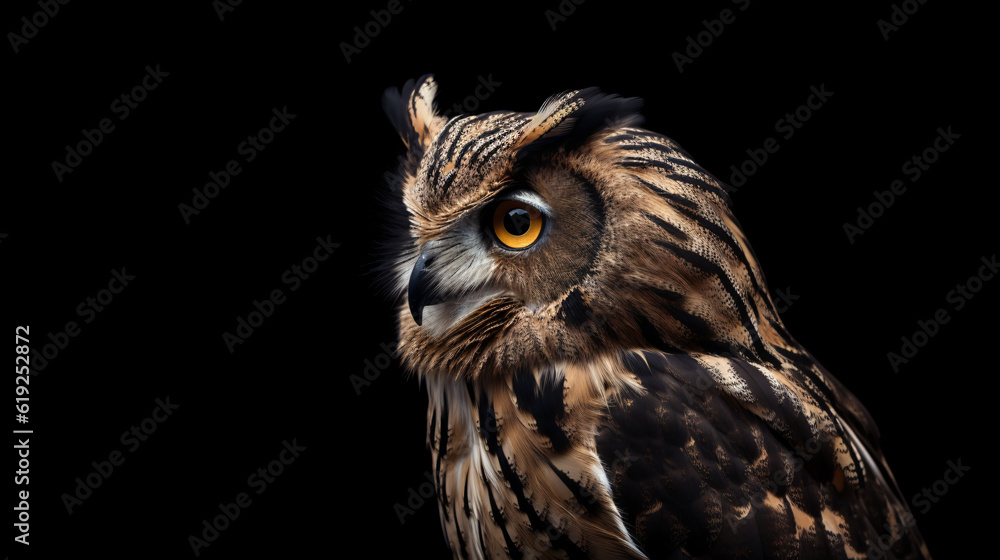 Fototapeta premium portrait of a owl bird animal wildlife nature generative ai
