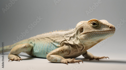 close up of iguana lizard reptile animal green generative ai