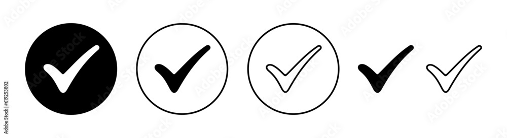 Check mark icon set for web and mobile app. Tick mark sign and symbol Check mark icon set for web and mobile app. Tick mark sign and symbol