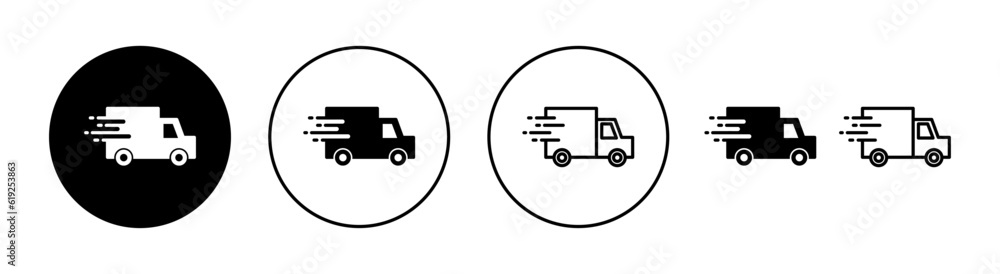 Delivery truck icon set for web and mobile app. Delivery truck sign and symbol. Shipping fast delivery icon Delivery truck icon set for web and mobile app. Delivery truck sign and symbol. Shipping fast delivery icon