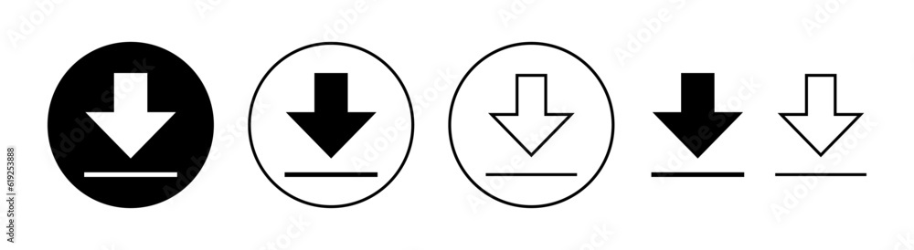 Download icon set for web and mobile app. Download sign and symbol Download icon set for web and mobile app. Download sign and symbol