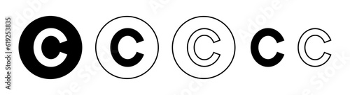 Copyright icon set for web and mobile app. copyright sign and symbol