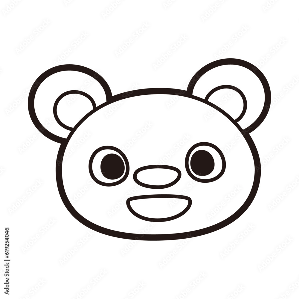 しろくまの顔 アイコン ぬりえ しろくまの顔 アイコン ぬりえ