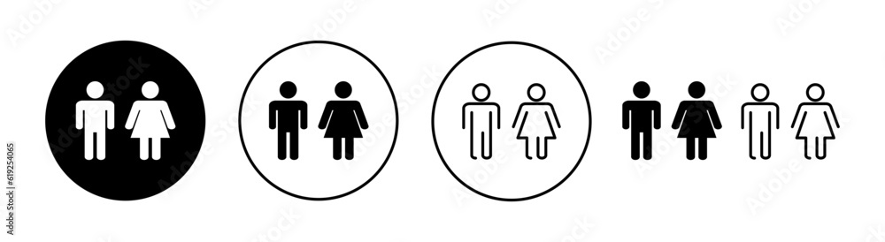 Man and woman icon set for web and mobile app. male and female sign and symbol. Girls and boys Man and woman icon set for web and mobile app. male and female sign and symbol. Girls and boys