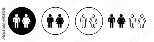 Man and woman icon set for web and mobile app. male and female sign and symbol. Girls and boys