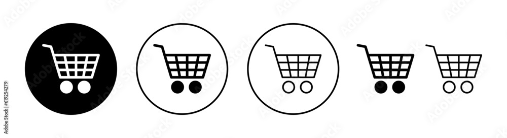 Shopping icon set for web and mobile app. Shopping cart sign and symbol. Trolley icon