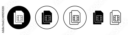 Sim card icon set for web and mobile app. dual sim card sign and symbol