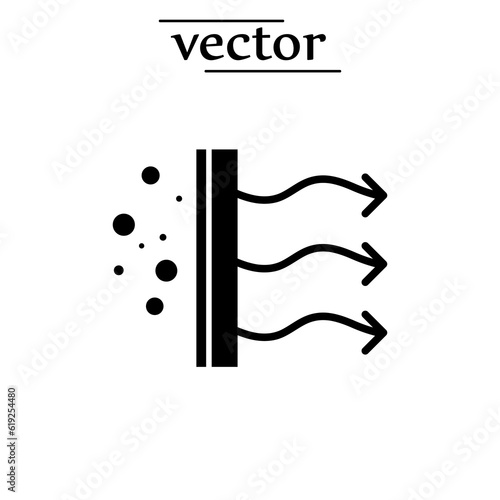 Black micro clean air filtration flat design on white background..eps