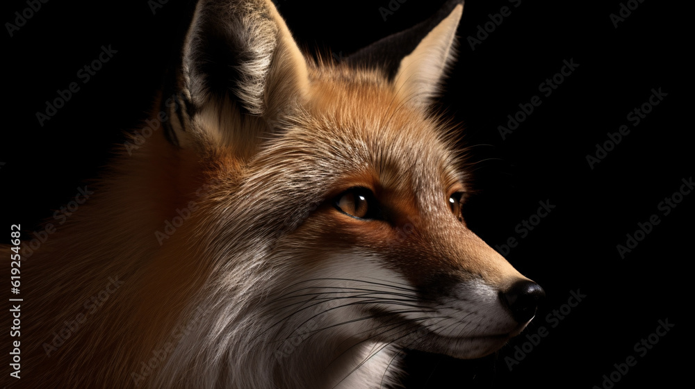 Fototapeta premium red fox animal in the wildlife mammal wild generative ai