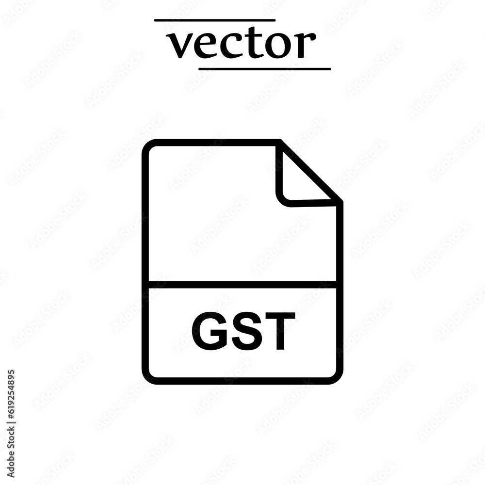 Gst icon, Goods and Service Tax icon flat illustration on white background. Gst icon, Goods and Service Tax icon flat illustration on white background.