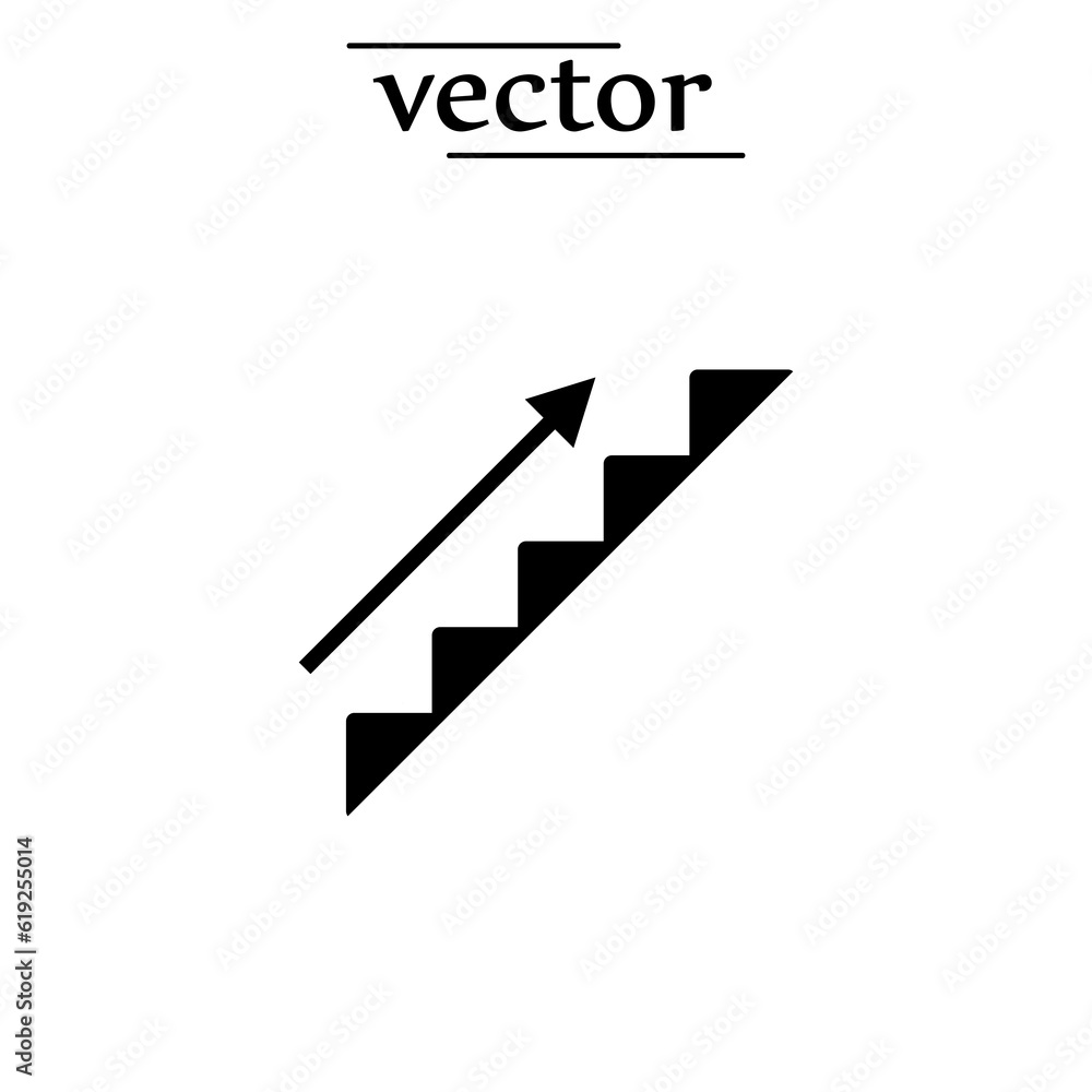 stairs up icon flat design. vector flat illustration on white background..eps stairs up icon flat design. vector flat illustration on white background..eps