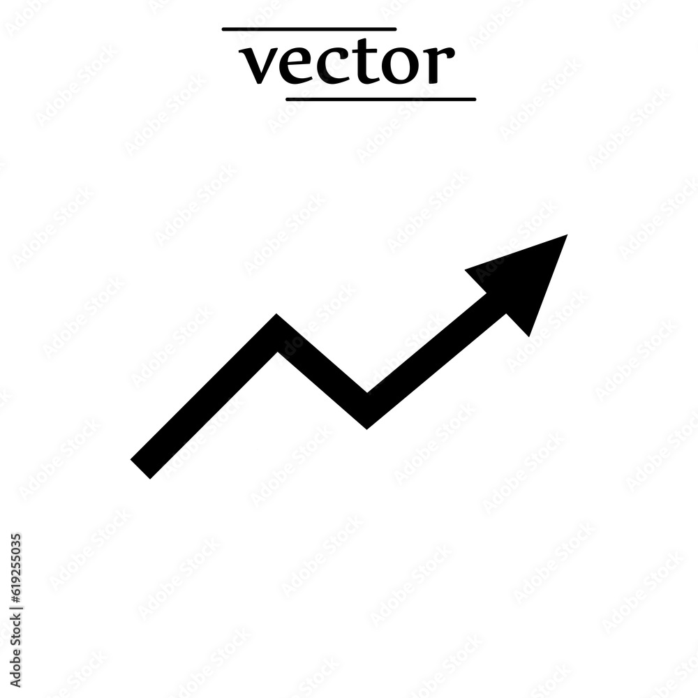 Single black arrow growing pointing move up on chart graph icon,flat design on white background..eps Single black arrow growing pointing move up on chart graph icon,flat design on white background..eps