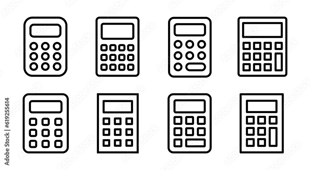 Calculator icon set illustration. Accounting calculator sign and symbol. Calculator icon set illustration. Accounting calculator sign and symbol.