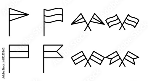 Flag icon set illustration. Gps location pin map. Location marker symbol.