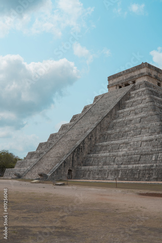 Magnificent pyramid of chichen itza  riviera maya in summer vacation