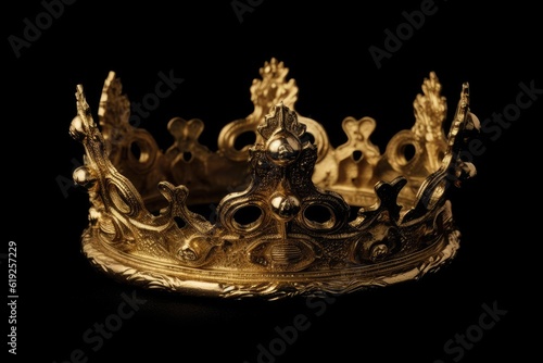 regal gold crown set against a bold black background
