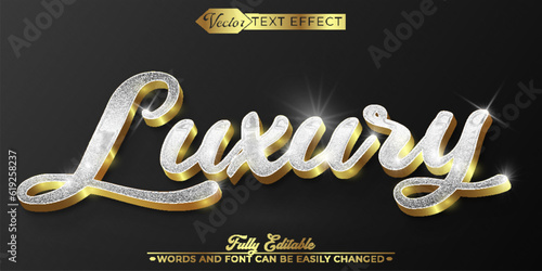 Rich Shiny Glitter Luxury Vector Editable Text Effect Template