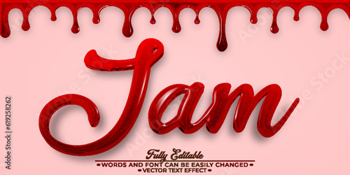 Fluid Red Jam Vector Editable Text Effect Template