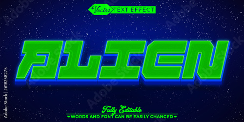 Gaming Green Alien Editable Text Effect Template