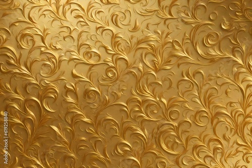 Golden decorative texture background. Generative AI