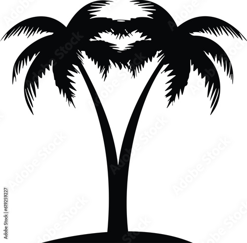 Group of Palm trees icon template vector illustration  palm silhouette  group of Coconut palm trees for summer background