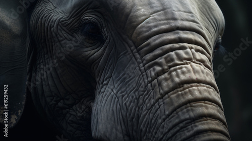 close up of a elephant animal mammal wildlife eye generative ai