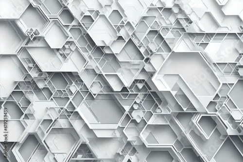 Abstract grey and white geometric background. Generative AI