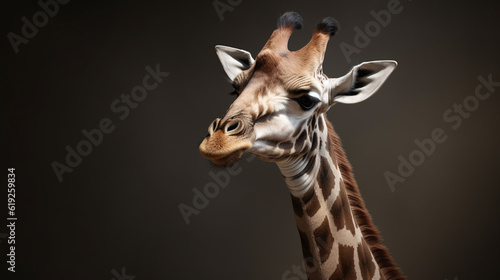 giraffe head close up animal wildlife neck mammal generative ai