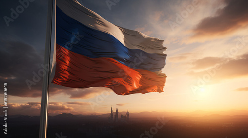 russian flag of the sunset © KWY