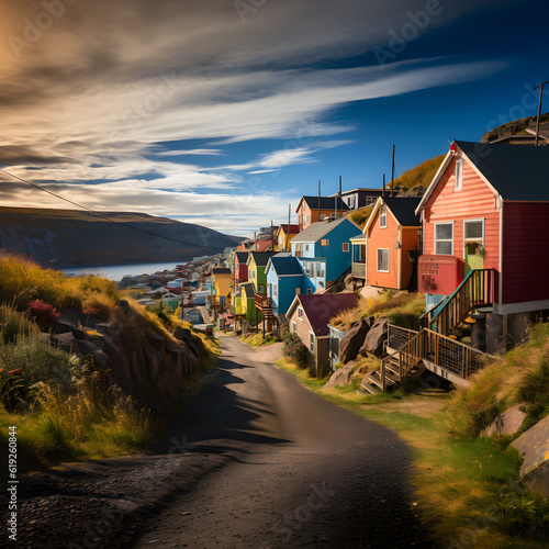 Colorful houses of Signal Hill in St. John’s, Newfoundland, Canada photo