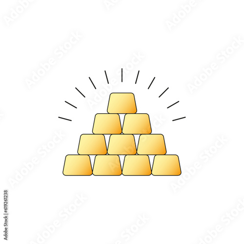 Golden bars. bullion icon. Vector illustration. stock image.