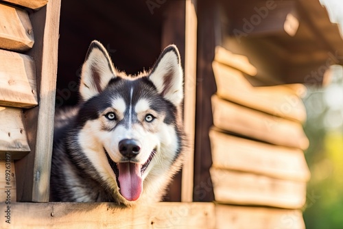 happy husky dog enjoying a car ride with its head out of the window