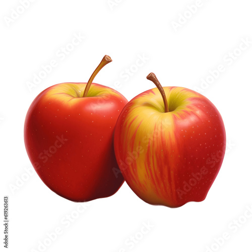 Red apples isolated on white background  clipping path  Generative AI