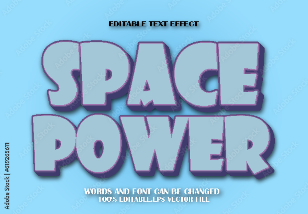 Space Power Editable Text Effect 3d Cartoon Style