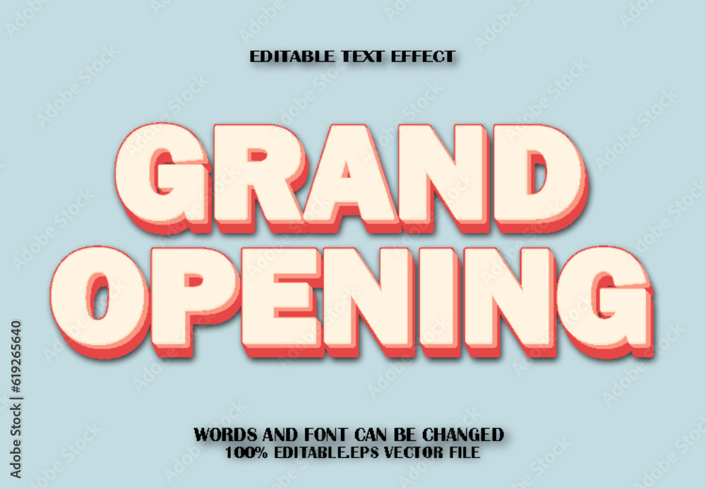 Grand Opening Editable Text Effect 3d Cartoon Style Grand Opening Editable Text Effect 3d Cartoon Style