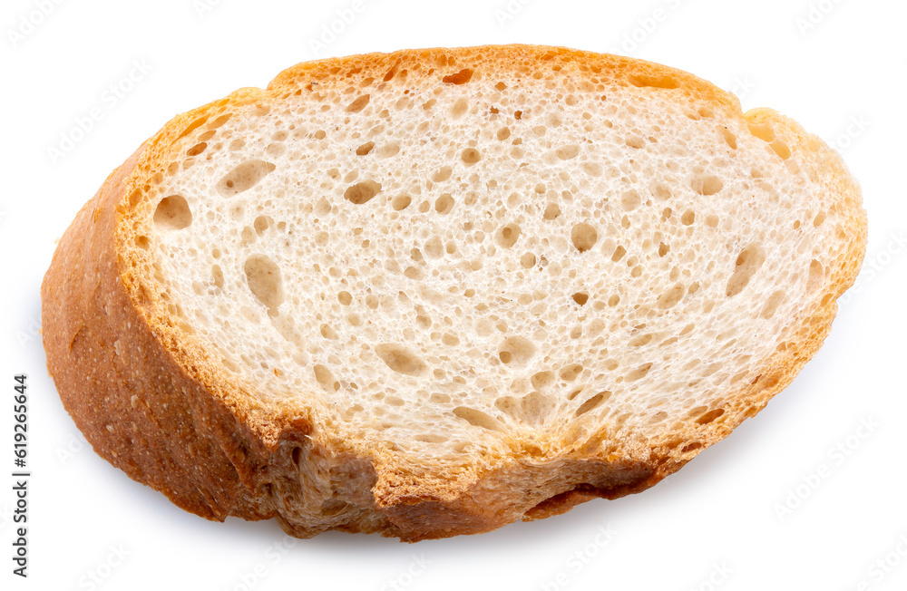 Slice of freshly baked baguette bread, Baguette bread isolated on white With work path. Slice of freshly baked baguette bread, Baguette bread isolated on white With work path.