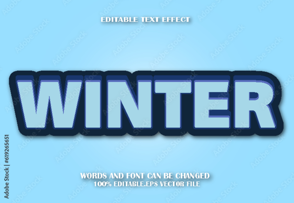 Winter Editable Text Effect 3d Cartoon Style