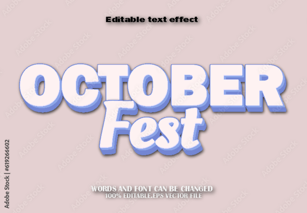 October Fest Editable Text Effect Cartoon Style