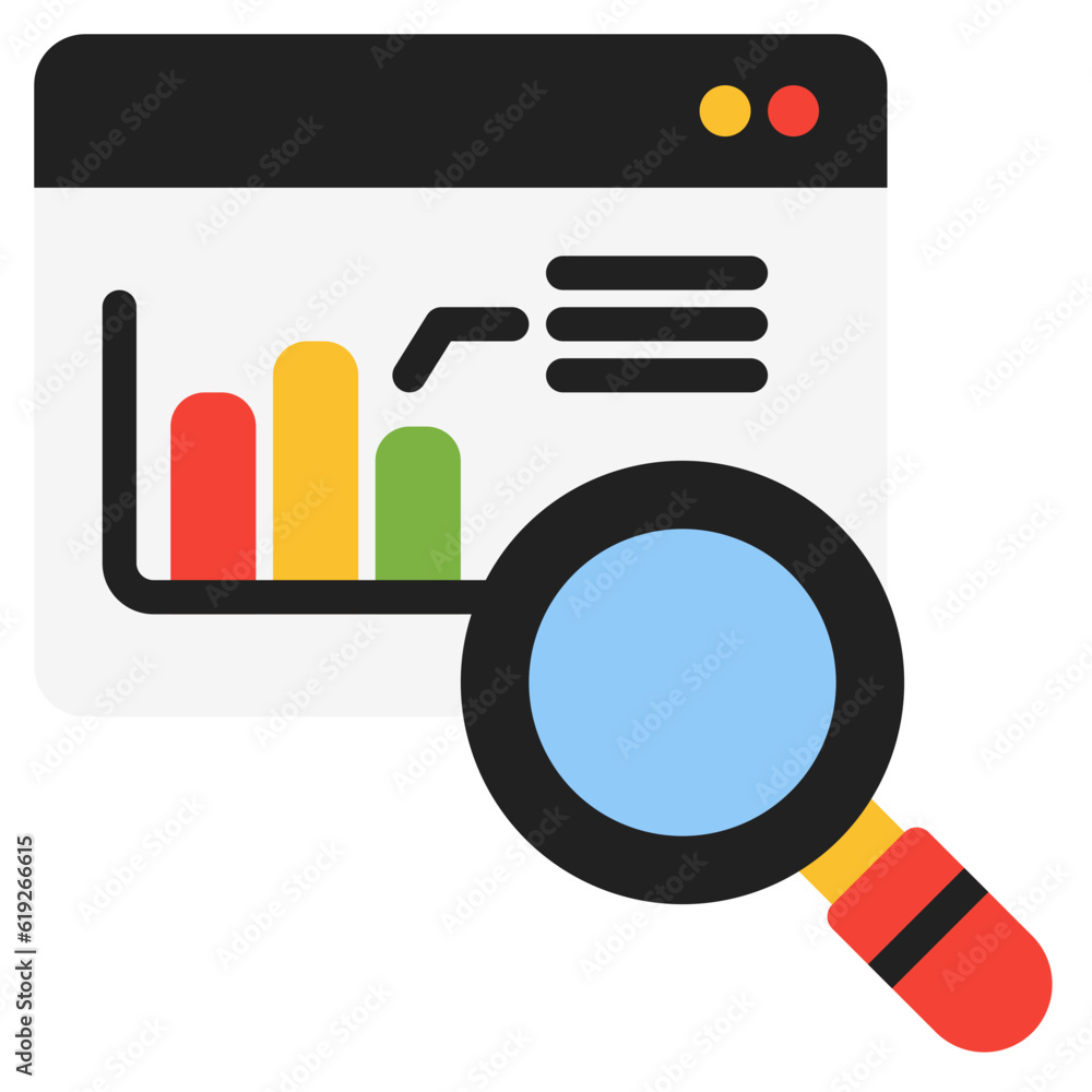 Web analytics icon in flat style, use for website mobile app presentation Web analytics icon in flat style, use for website mobile app presentation