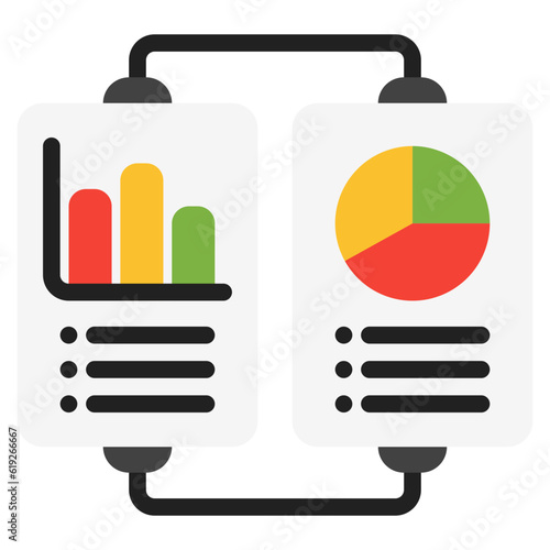 Compare data icon in flat style, use for website mobile app presentation